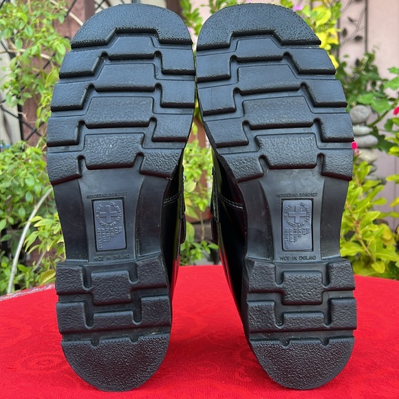 🏴󠁧󠁢󠁥󠁮󠁧󠁿 Dr. Martens MIE Mono Black Chunky Block Heel Penny Loafers UK 7 - Picture 12 of 17